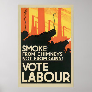 Vintage-Wahl-Labour-Plakat Antikapitalismus Fein Poster