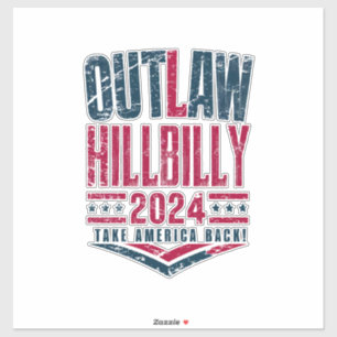 Vintage-Wahlen Außerhalb des Gesetzes Hillbilly-US Aufkleber