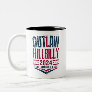 Vintage-Wahlen Außerhalb des Gesetzes Hillbilly-US Zweifarbige Tasse
