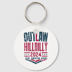 Vintage-Wahlen Außerhalb Law Hillbilly US-Flagge Schlüsselanhänger