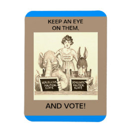 Vintage Wählerinnen, Wahlkampf, Wahlen Magnet