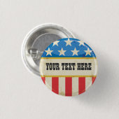 Vintage-Wahlkampf-USA-Flagge-Button Button (Vorne & Hinten)