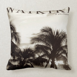 Vintage Waikiki Hawaiianische Palme Kissen