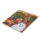 Vintage Wain Botaniker-Katzen-Geschenk-Fliese Fliese (Seite)