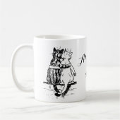 Vintage Wain Katzen-Zuhause-Kunst Kaffeetasse (Links)