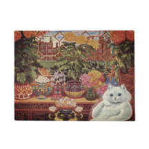 Vintage Wain weiße Botaniker-Blumen-Katze
