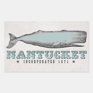 Vintage-Wal-Nantucket MA Inc 1671-Aufkleber Rechteckiger Aufkleber