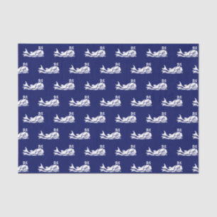 Vintage-Wal-Sprudler-Silhouette-Zeichnung Weiß Bla Seidenpapier