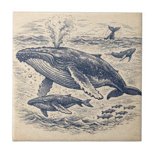 Vintage-Walbuck-Pod-Gravur Fliese