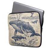 Vintage-Walbuck-Pod-Gravur Laptopschutzhülle (Vorderseite Links)