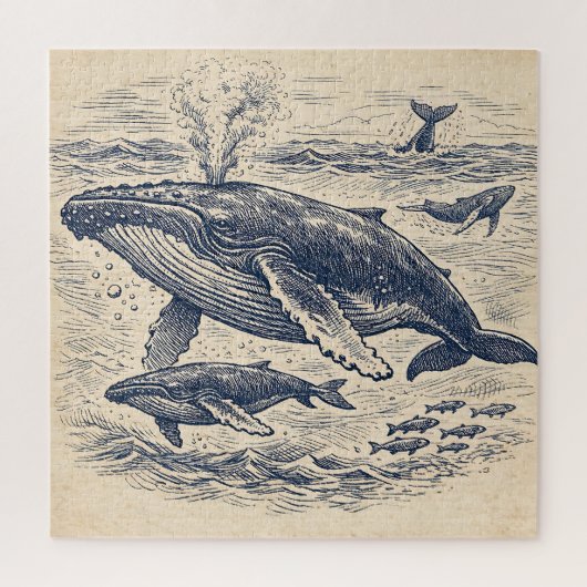 Vintage-Walbuck-Pod-Gravur Puzzle (Vertikal)