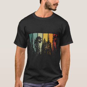 Vintage-Wald-Bäume im Freien Natur Wandern Camping T-Shirt