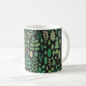 Vintage-Wald-Blumen nahtloses Design Kaffeetasse (VorderseiteRechts)