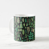 Vintage-Wald-Blumen nahtloses Design Kaffeetasse (Vorderseite Links)