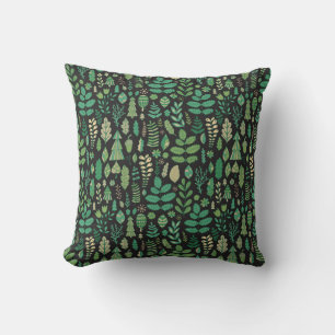 Vintage-Wald-Blumen nahtloses Design Kissen
