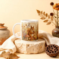 Vintage-Wald-Botanik-Eichhörnchen-Cottagecore
