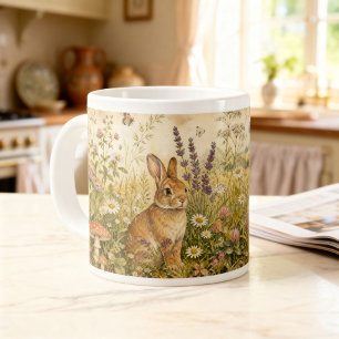 Vintage-Wald-Botanik-Kaninchen-Cottagecore  Jumbo-Tasse