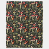 Vintage-Wald-Decke Pilze & Rustikaler Stil Fleecedecke (Vorderseite)