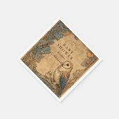 Vintage-Wald-Eule-Baby-Party Serviette (Ecke)
