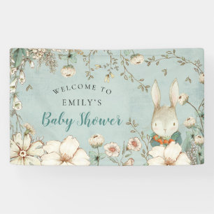 Vintage-Wald-Häschen-Junge-Willkommen-Baby-Party Banner