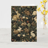 Vintage-Wald-Hasen-Muster dunkle Botanik Karte (Gelbe Blume)