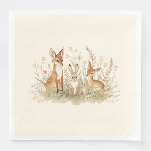 Vintage-Wald-Papier-Servietten Serviette (Vorderseite)