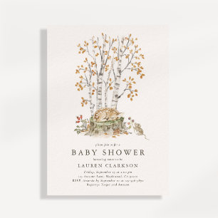 Vintage-Wald-Rehkitz-Baby-Shower-Einladung Einladung