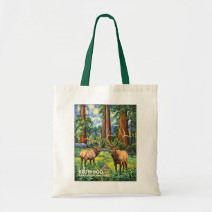 Vintage-Wald-Rotwald-Wildlife-Elch-im-Stil-von-Van Tragetasche