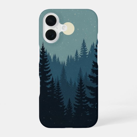 Vintage Wald unter dem Mond iPhone 16 Hülle (Rückseite)