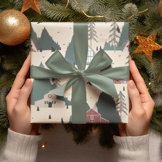 Vintage Wald Winter Geschenkpapier