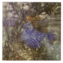 Vintage Waldfee und -Sprites 6" Fliese