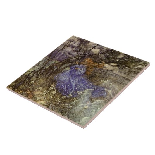 Vintage Waldfee und -Sprites 6" Fliese (Seite)