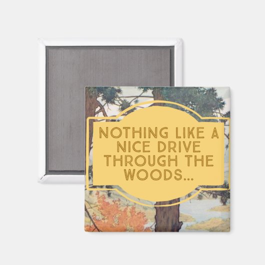 Vintage Waldfläche Magnet (Vorderseite/Rückseite)