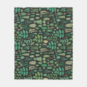 Vintage Waldflora Nahtlos Fleecedecke (Vorderseite)