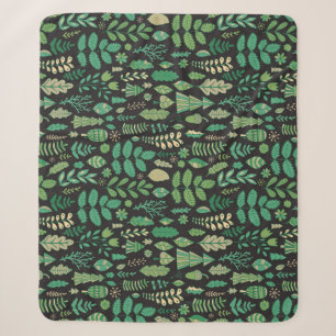 Vintage Waldflora Nahtlos Sherpadecke