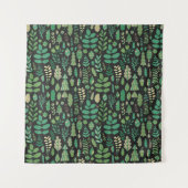 Vintage Waldflora Nahtlos Wandteppich (Vorderseite)