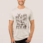 Vintage-Waldhirsch-Hirsch-Kitz-Sammlung Tri-Blend Shirt (Vorderseite)