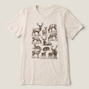 Vintage-Waldhirsch-Hirsch-Kitz-Sammlung Tri-Blend Shirt