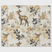 Vintage-Waldhirschmuster Geschenkpapier (Flach)