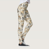 Vintage-Waldhirschmuster Leggings (Rechts)