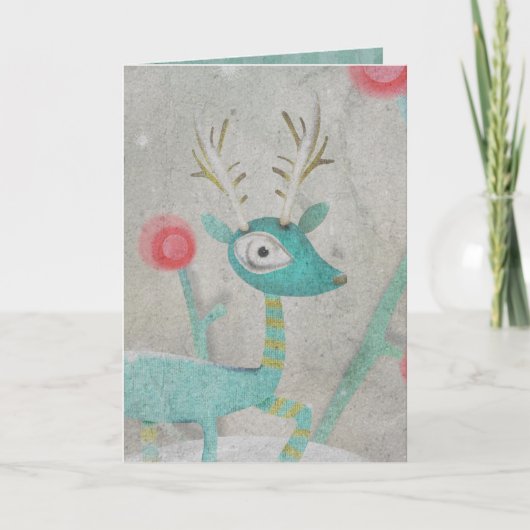 Vintage Waldkarte Feiertagskarte (Vorderseite)