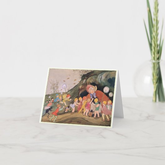 Vintage Waldkinder Dankeskarte (Vorderseite)