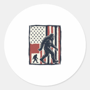 Vintage-Waldkreatur-Flagge-Vektor-Shirt-Design_1 Runder Aufkleber