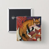 Vintage Waldkreaturen Rotfuchs Wildtier Button (Vorne & Hinten)