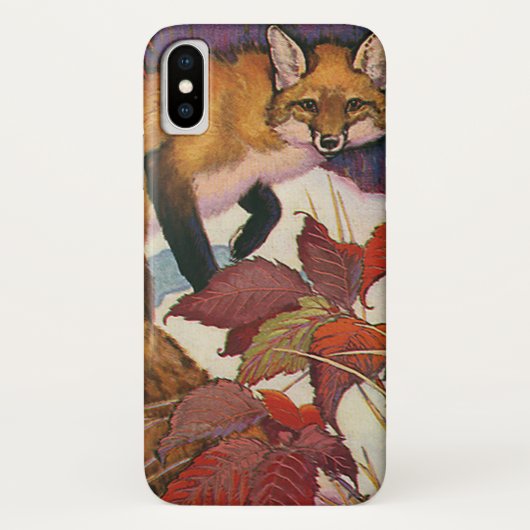Vintage Waldkreaturen Rotfuchs Wildtier Case-Mate iPhone Hülle (Rückseite)
