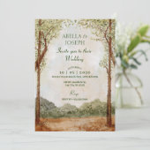 Vintage Waldlandschaft Einladung (Stehend Vorderseite)