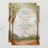 Vintage Waldlandschaft Einladung (Vorne/Hinten)