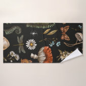 Vintage Waldlandschaft nahtlos Muster. Amanita  Badehandtuch (Badehandtuch)