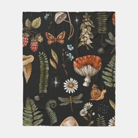 Vintage Waldlandschaft nahtlos Muster. Amanita Fleecedecke (Vorderseite)