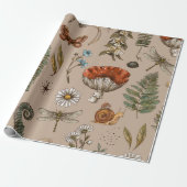 Vintage Waldlandschaft nahtlos Muster. Amanita Geschenkpapier (Ungerollt)